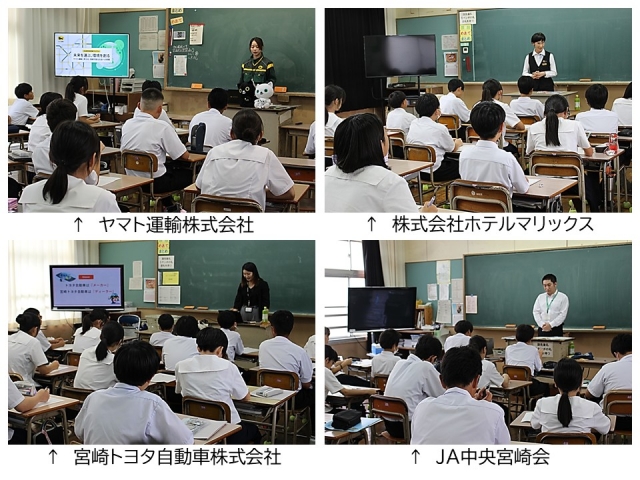 SDGsへの取組について話を聞く生徒